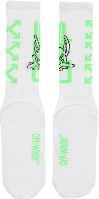 Off-White Harry The Bunny Socks White/Black/Green Order Off-White Harry The Bunny Socks White/Black/Green