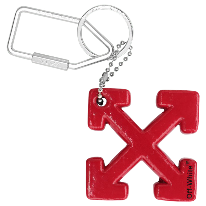 Red off clearance white keychain