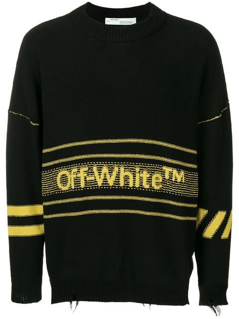 Off white distressed clearance sweater