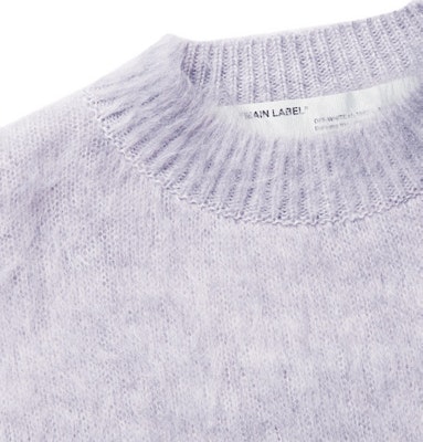 Off-White Oversized Diag Brushed Mohair Knit Sweater Melange Grey/Multicolor Lookbook Off-White Oversized Diag Brushed Mohair Knit Sweater Melange Grey/Multicolor