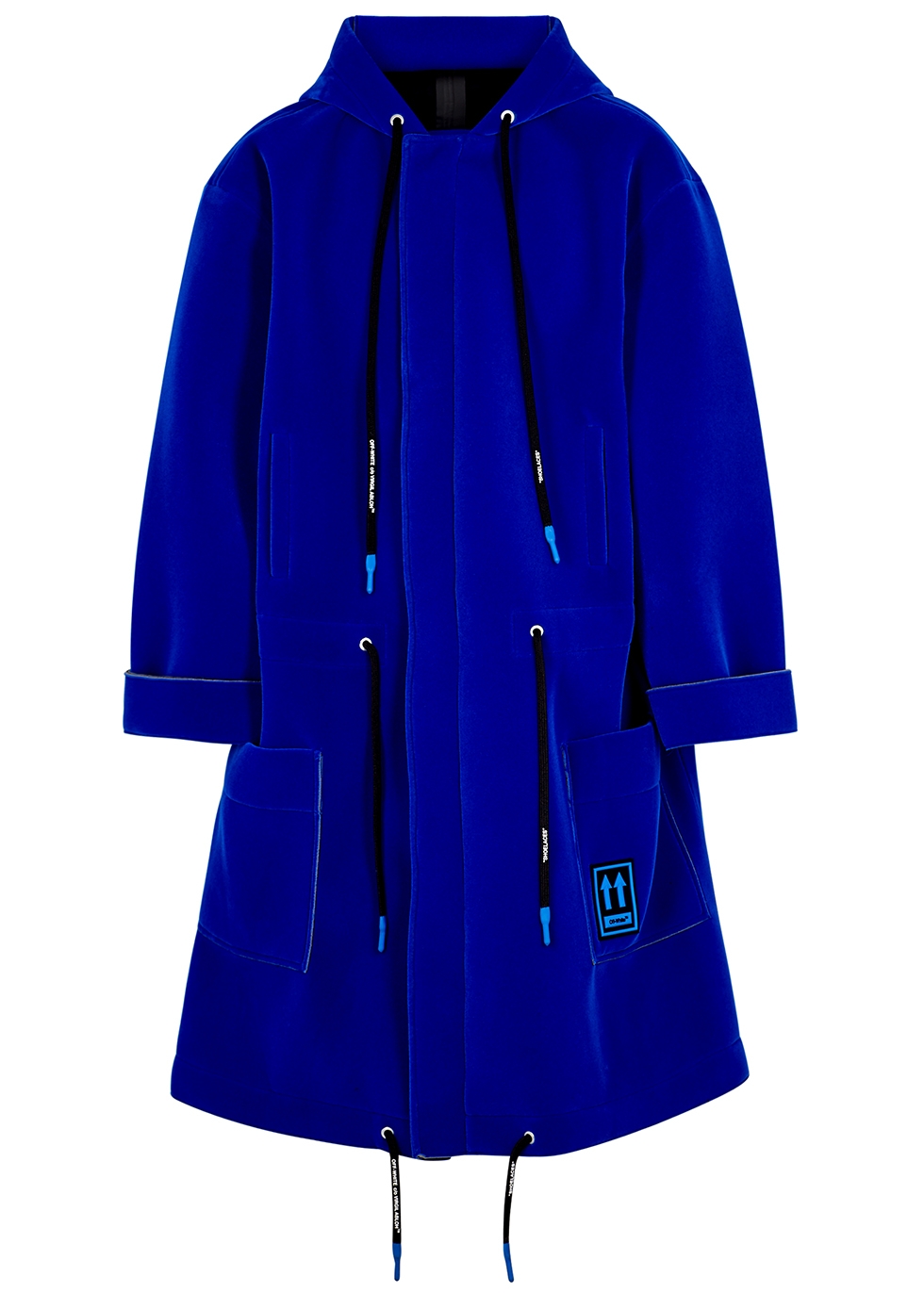 Off‑White Hooded Parka Coat Cobalt Blue - Novelship