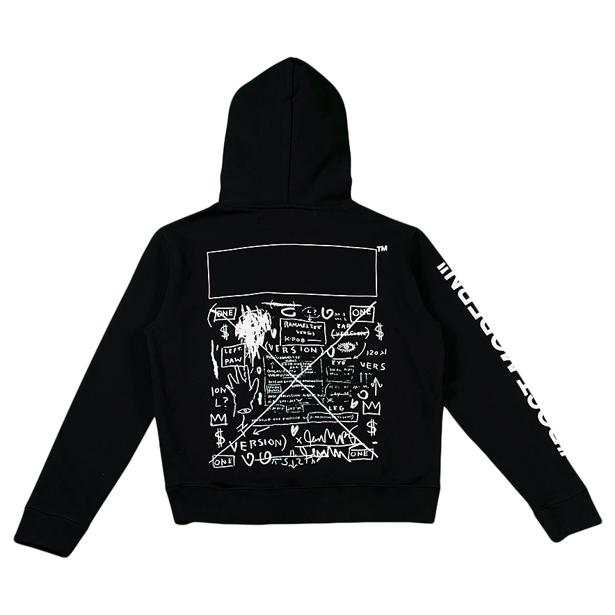 Off White Basquiat Graphic Hoodie Black White Novelship