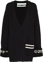Off-White Logo Cuff Knit Cargigan Sweater Black/White Off-White Logo Cuff Knit Cargigan Sweater Black/White