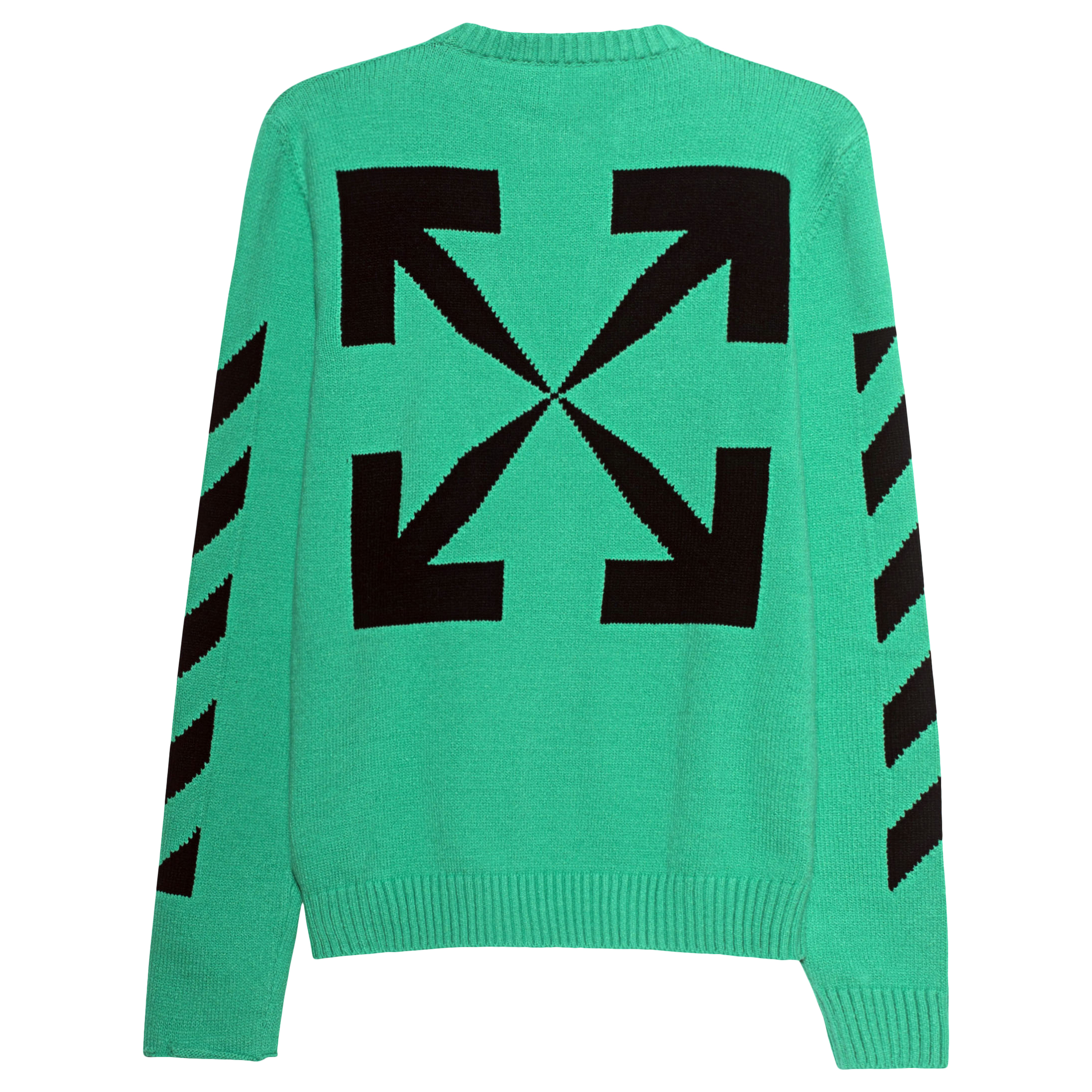Off‑White Diag Arrows Knit Sweater Mint Green/Black - Novelship