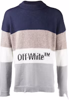 Off-White Distressed Striped Sweater Blue/Black Off-White Distressed Striped Sweater Blue/Black