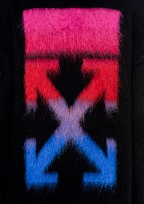 Off-White Diag Brushed Sweater Black/Multicolor Lookbook Off-White Diag Brushed Sweater Black/Multicolor