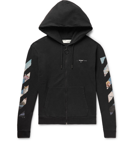 Black diag shop multicolor zipped hoodie