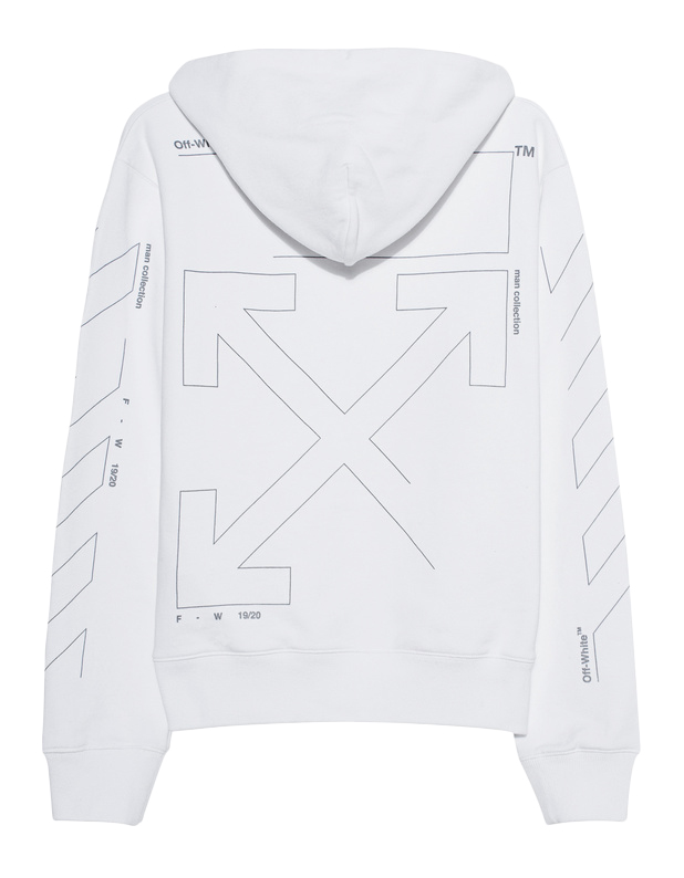 Off‑White Diag Unfinished Hoodie White/Silver   Novelship