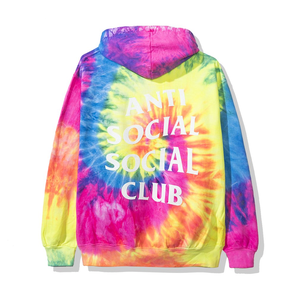 Buy Anti Social Social Club Laguna Hoodie FW19 Rainbow Tie Dye Novelship