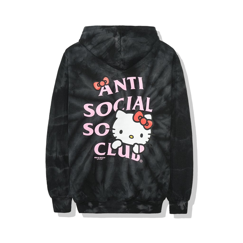 Buy Anti Social Social Club x Hello Kitty Hoodie FW19 Black Tie Dye Novelship