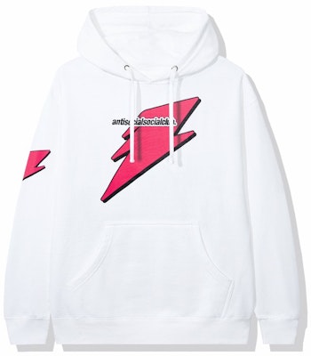 Anti Social Social Club Careless Bolt Hoodie White/Pink Order Anti Social Social Club Careless Bolt Hoodie White/Pink