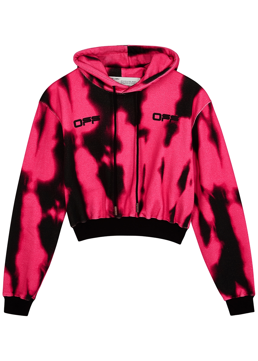 Off-White Cropped Tie Dye Sweatshirt Fuchsia