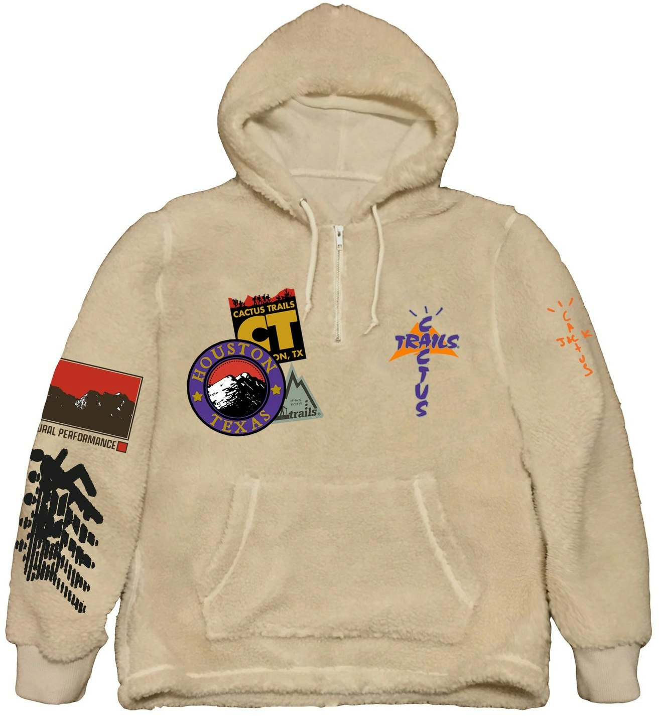 Travis Scott Cactus Trails Half Zip Sherpa Hoodie Natural - Novelship