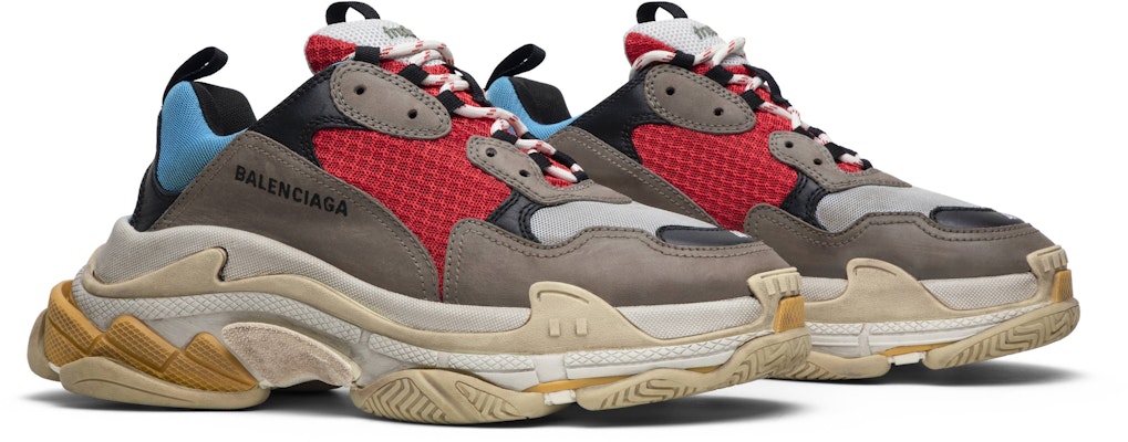 Balenciaga Triple S Grey Red Blue 512175 W09O2 4365 Cheap Balenciaga Triple S Grey Red Blue 512175 W09O2 4365
