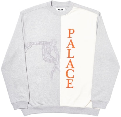 Palace Discuss Crew Grey Marl Buy Palace Discuss Crew Grey Marl