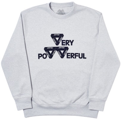 Palace Power Crew Grey Marl Buy Palace Power Crew Grey Marl