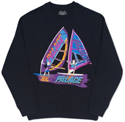 Palace Tri-Sail Crew Black Buy Palace Tri-Sail Crew Black