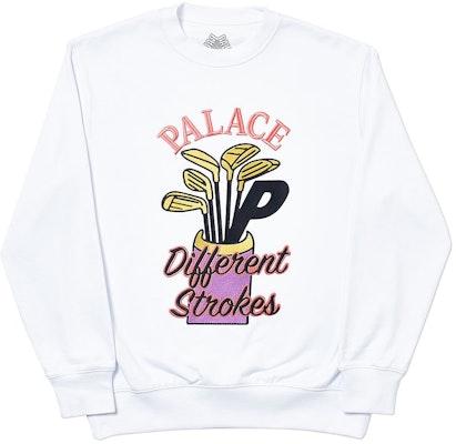 Palace Dif Strokes Crew White Buy Palace Dif Strokes Crew White