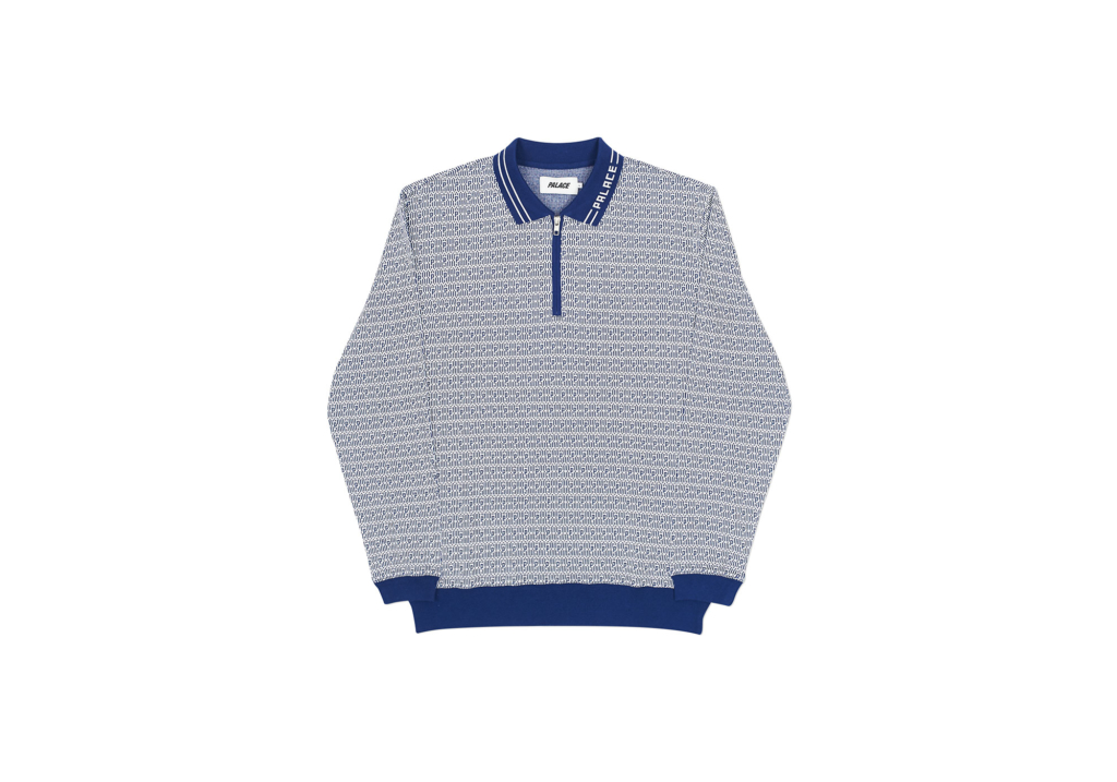 Palace Macro P Heavy Zip Top Blue/White - Novelship