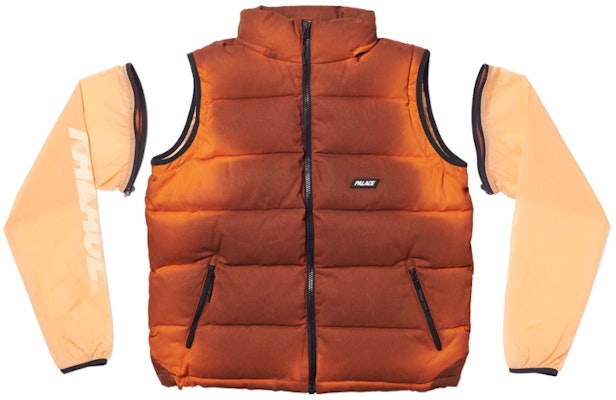 Palace Reacto Puff Zip Off Jacket Orange Order Palace Reacto Puff Zip Off Jacket Orange