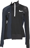 Nike x Sacai Women's Half Zip Running Jacket Black/Dark Obsidian Nike x Sacai Women's Half Zip Running Jacket Black/Dark Obsidian