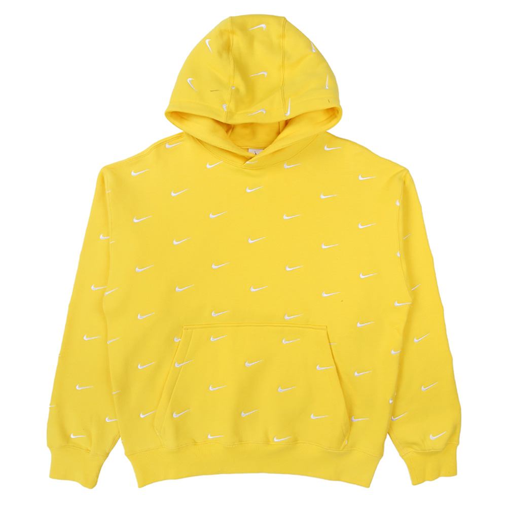 Nike All Over Swoosh Logo Hoodie Yellow Novelship