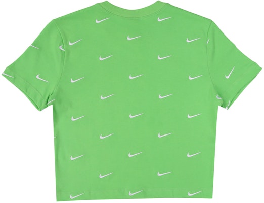 Nike All Over Swoosh Logo Cropped T-Shirt Green Nebula Order Nike All Over Swoosh Logo Cropped T-Shirt Green Nebula