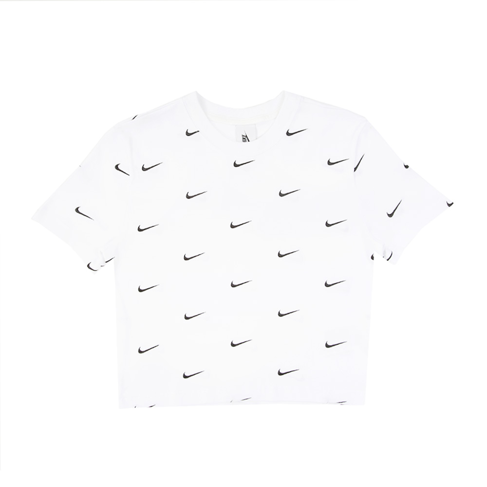 Nike All Over Swoosh Logo Cropped T‑Shirt White - Novelship