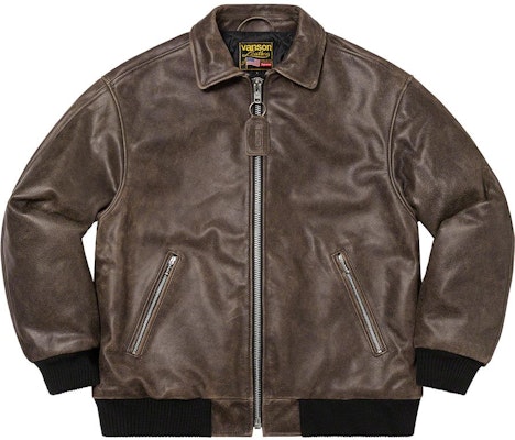 Supreme Vanson Leathers Worn Leather Jacket Brown Buy Supreme Vanson Leathers Worn Leather Jacket Brown
