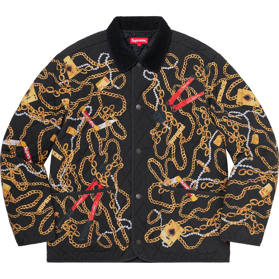 Supreme Chains Quilted Jacket Black