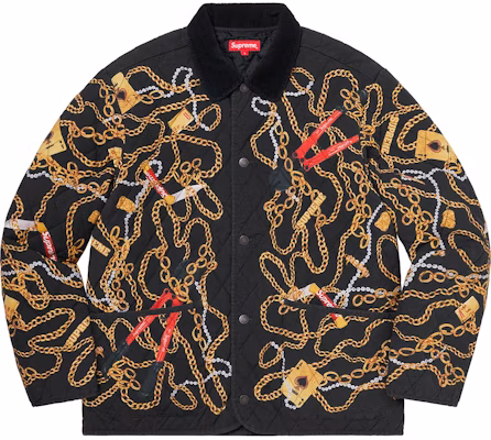Chaqueta Negra Acolchada Supreme Chains Buy Chaqueta Negra Acolchada Supreme Chains