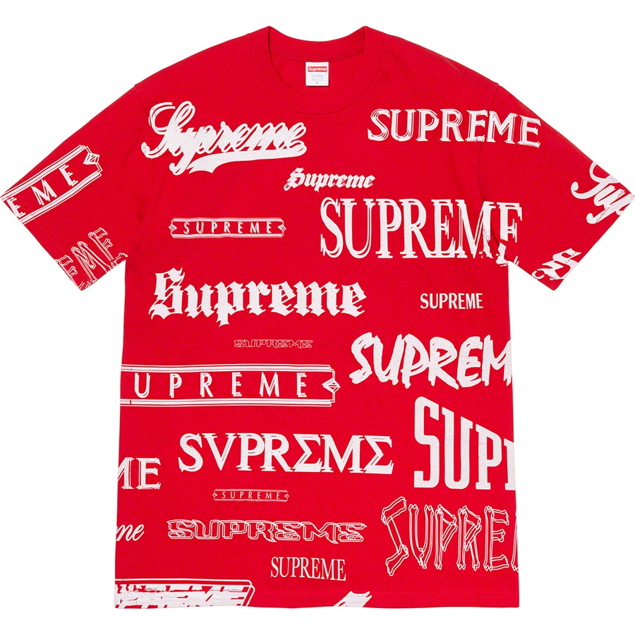 Supreme Multi Logo Tee Red - Novelship