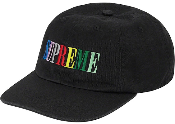 Supreme Multi Color Logo 6-Panel Black Buy Supreme Multi Color Logo 6-Panel Black