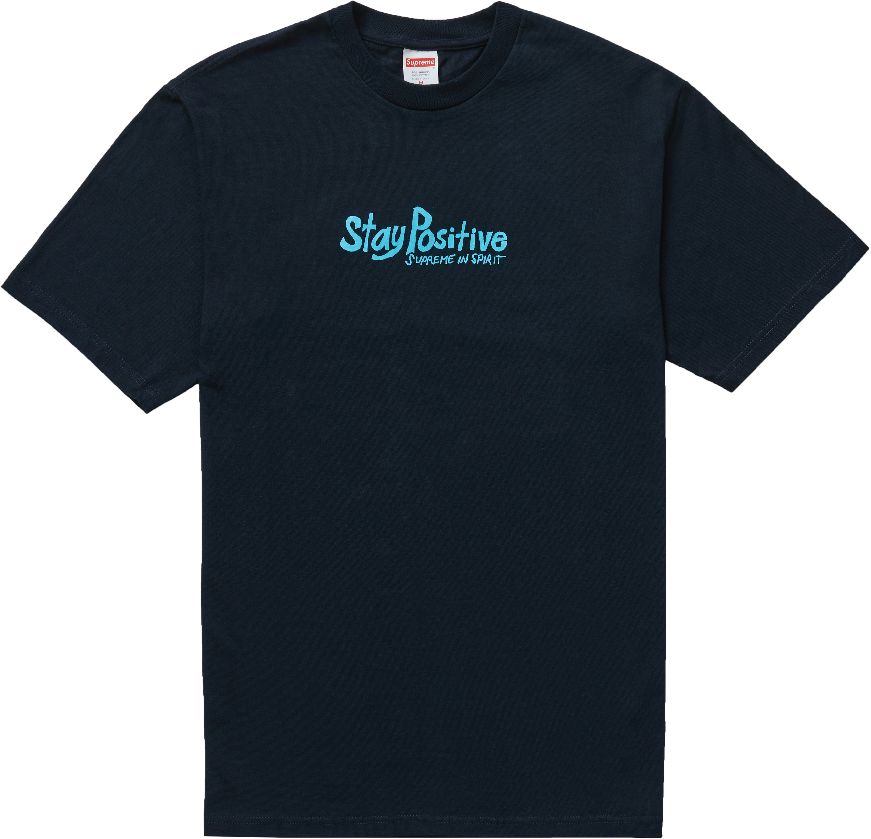 supreme-stay-positive-tee-navy