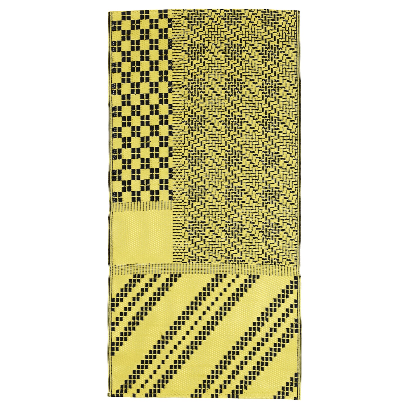 IKEA SAMMANKOPPLA Rug Flatwoven Yellow/Black