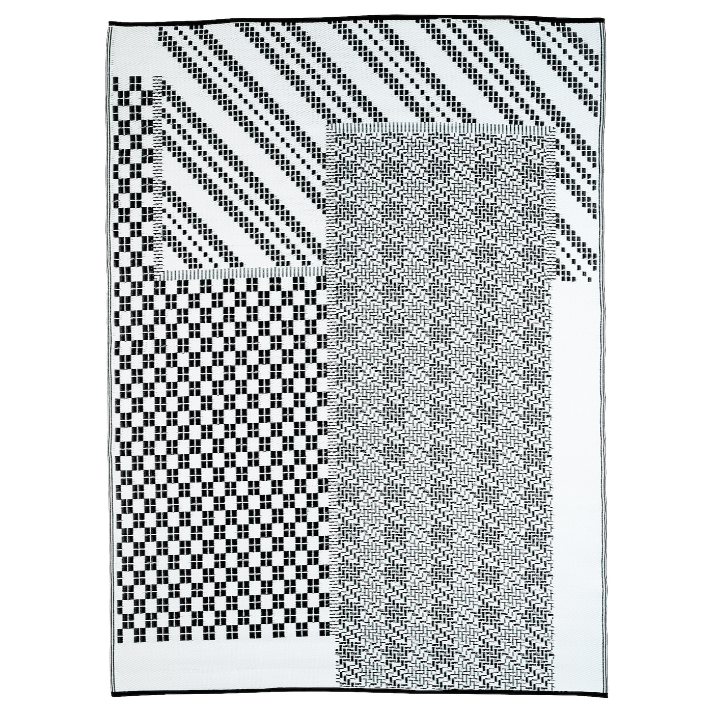 IKEA SAMMANKOPPLA Rug Flatwoven Black/White