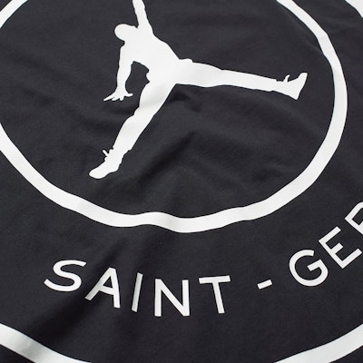 Paris Saint-Germain x Jordan Logo Tee Black & White Details for Paris Saint-Germain x Jordan Logo Tee Black & White