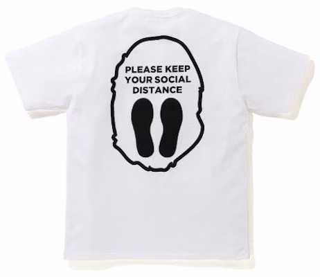 BAPE Social Distance Ape Head Tee White Order BAPE Social Distance Ape Head Tee White