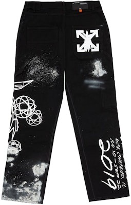 Off-White x Futura Washed Carpenter Denim Pants Black/Multicolor Order Off-White x Futura Washed Carpenter Denim Pants Black/Multicolor