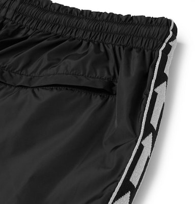 Off-White Slim Fit Webbing Trimmed Shell Track Pants Black Order Off-White Slim Fit Webbing Trimmed Shell Track Pants Black