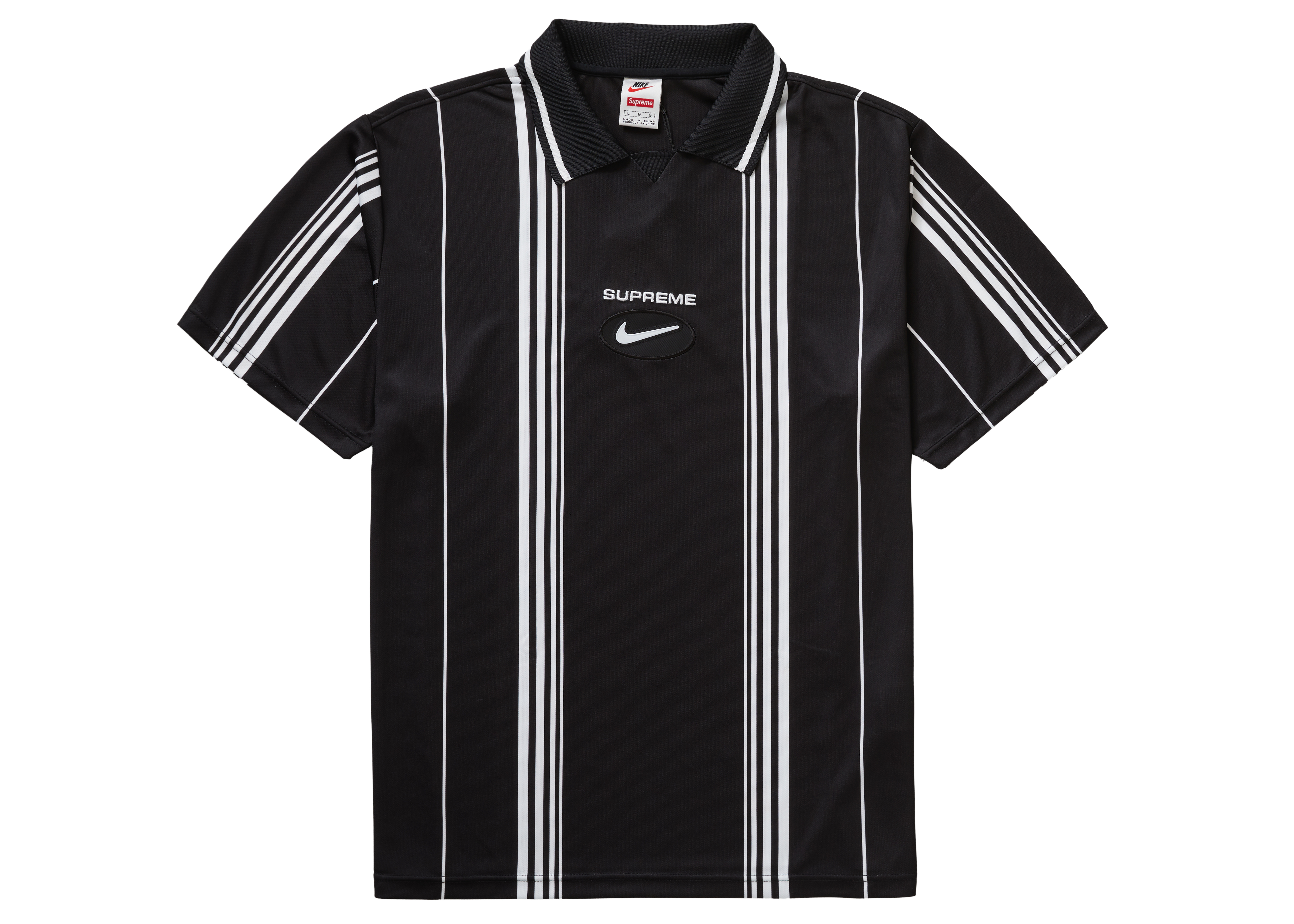 Supreme x Nike Jewel Stripe Soccer Jersey Black