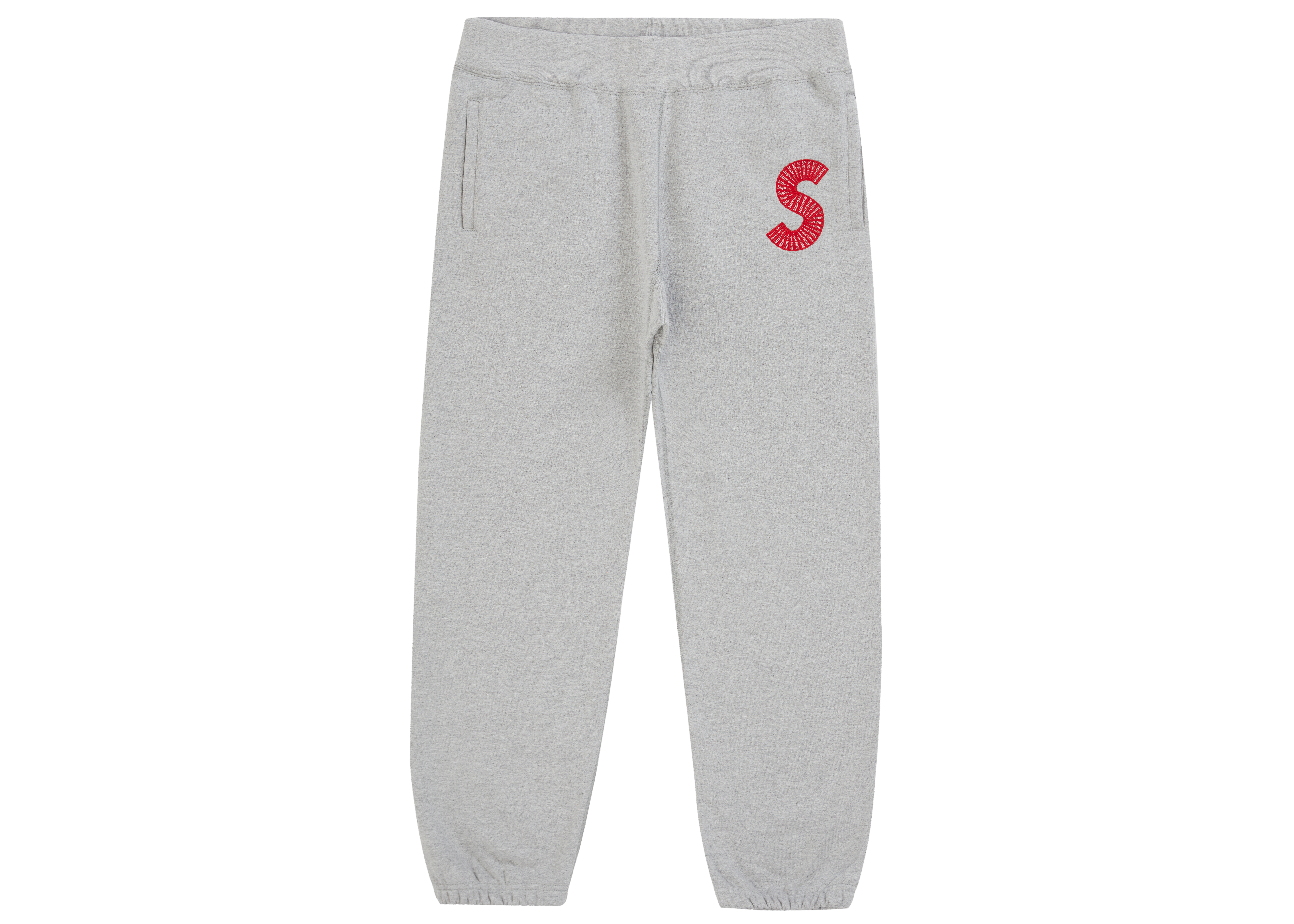 supreme s logo sweatpant heather gray