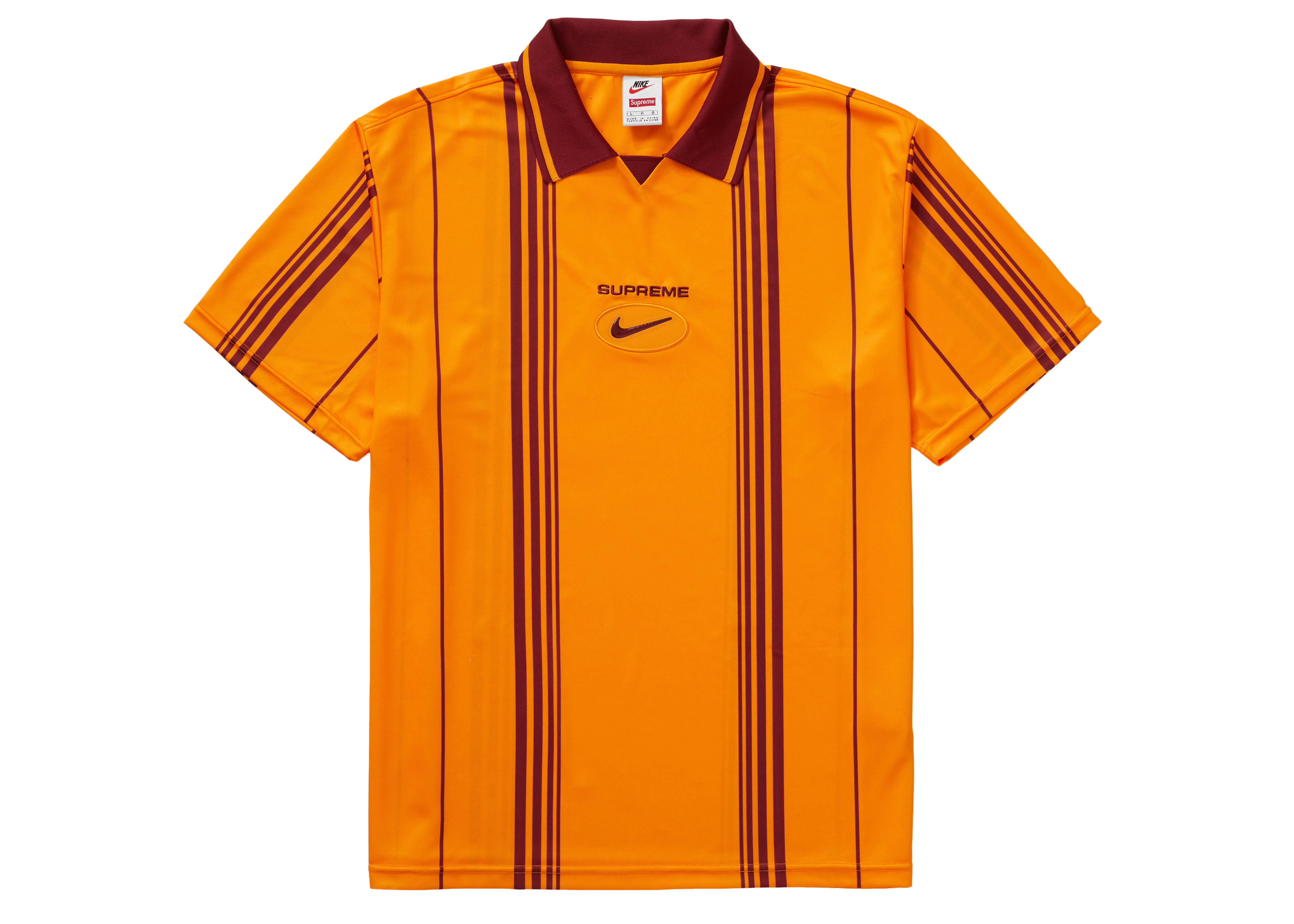 Supreme x Nike Jewel Stripe Soccer Jersey Orange - Novelship