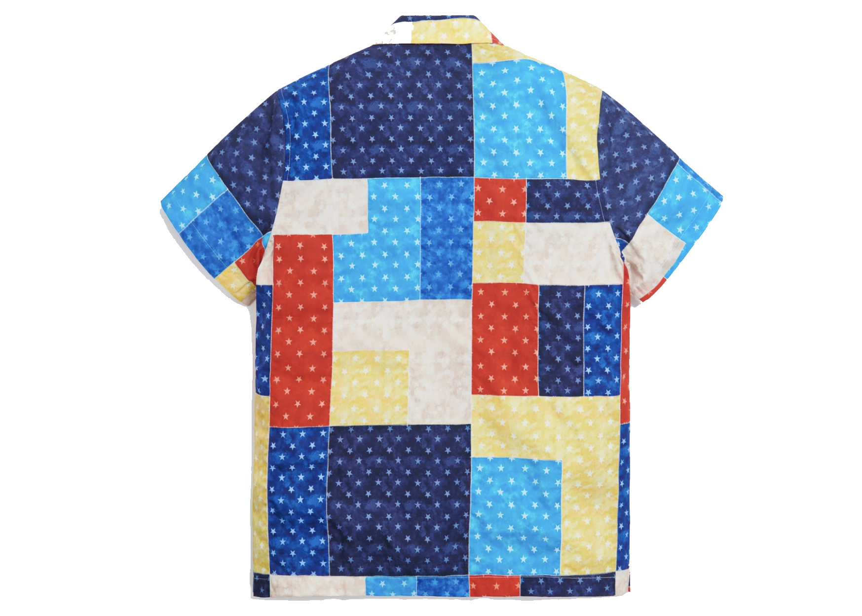 KITH Mixed Stars Patchwork Camp Collar Blue/Multi - Novelship