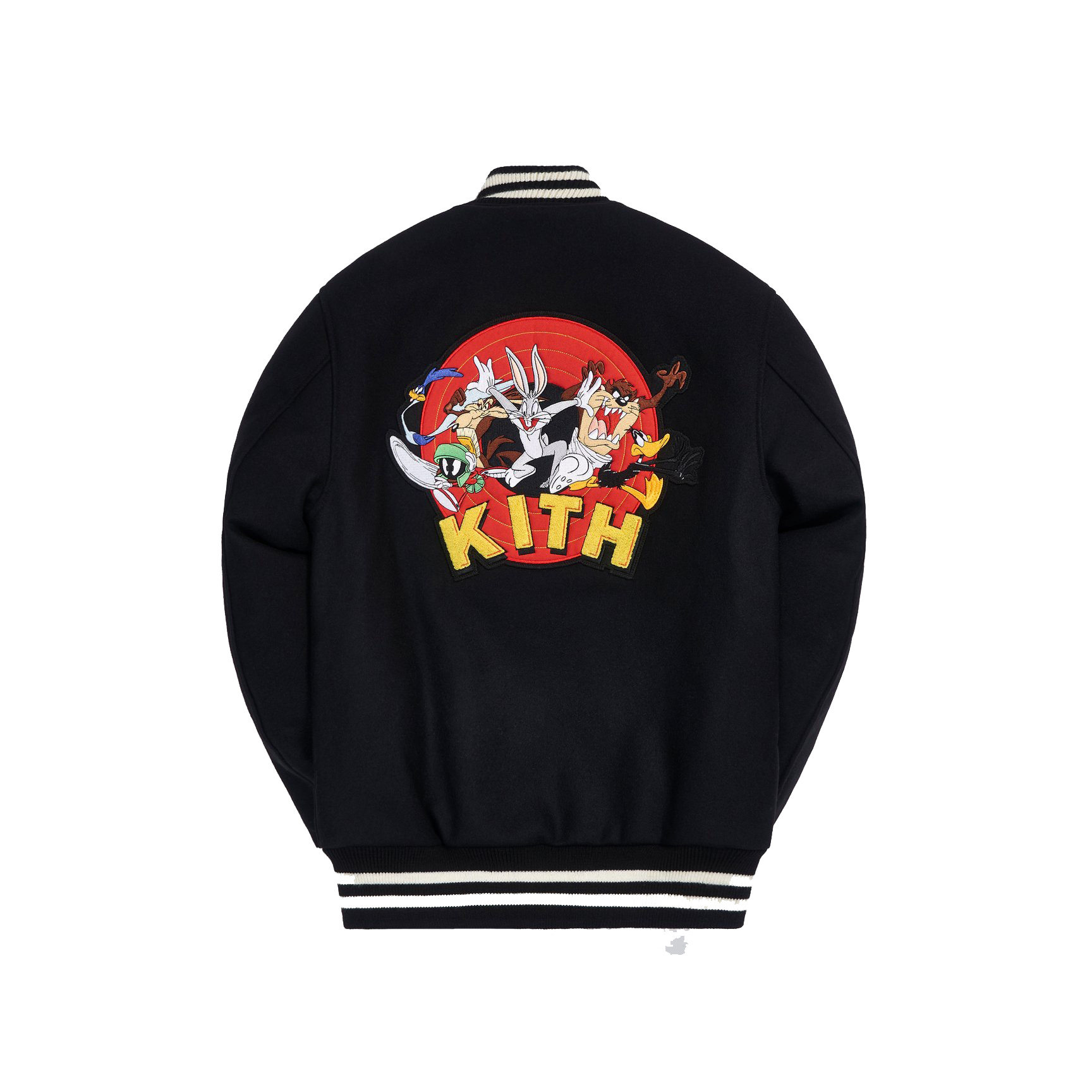 KITH x Looney Tunes Golden Bear Varsity Jacket Black - Novelship