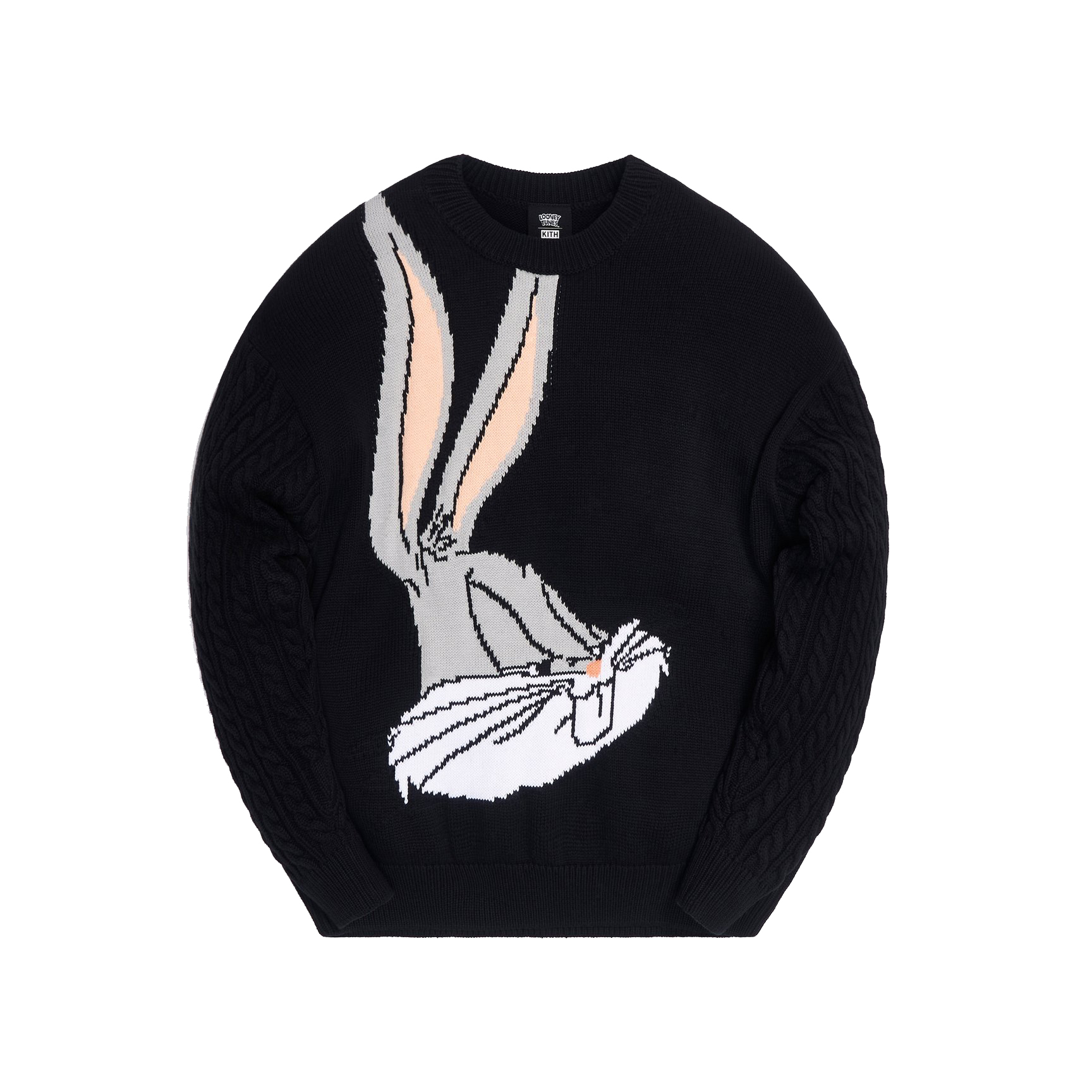 KITH x Looney Tunes Bugs Bunny Crewneck Sweater Black - Novelship