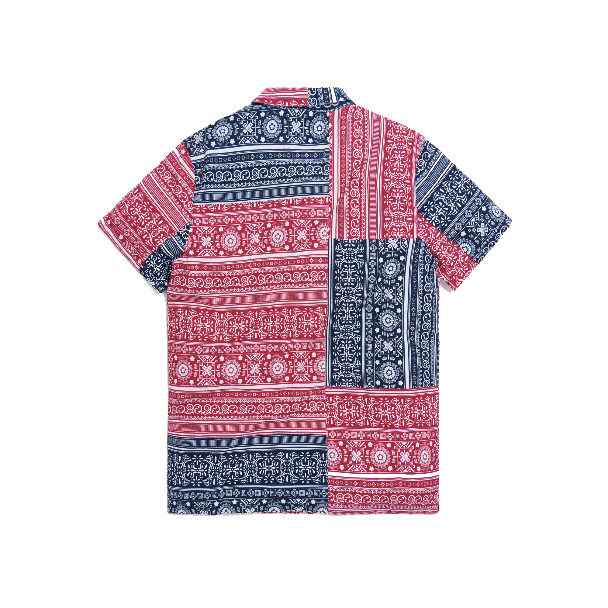 KITH Patchwork Camp Shirt Red/Navy Multi - Novelship