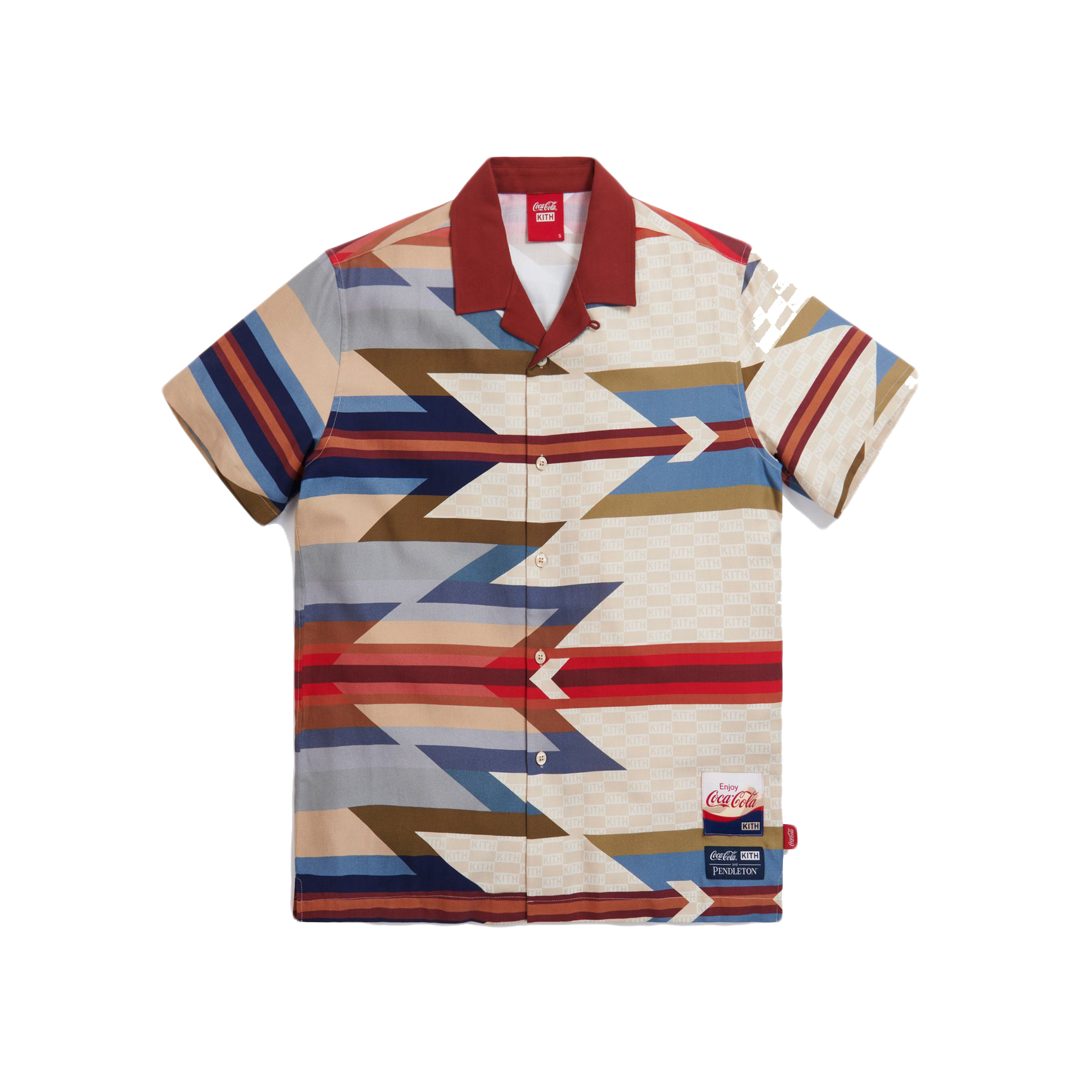 KITH x Coca‑Cola x Pendleton Camp Collar Shirt Maroon/Multi