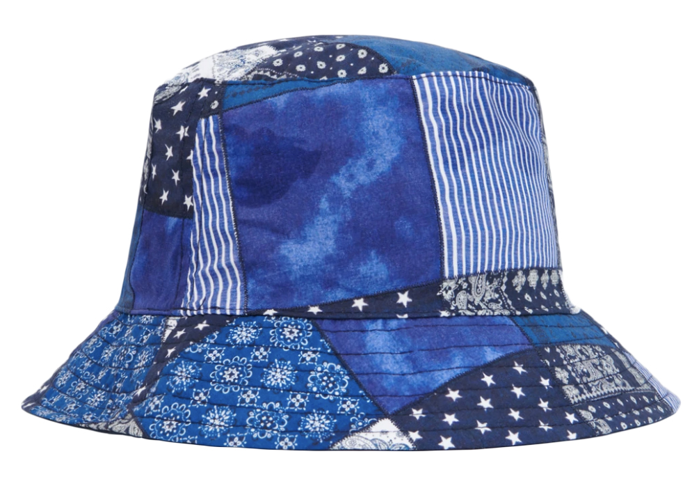 KITH Indigo Patchwork Bucket Hat Navy - Novelship