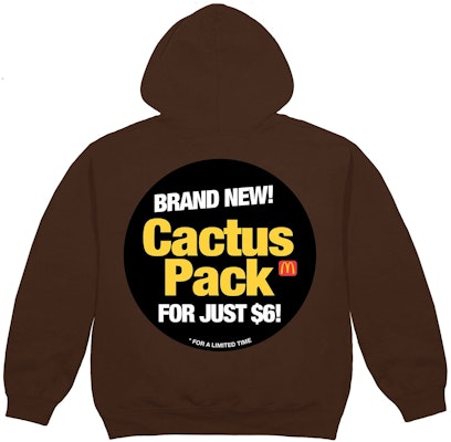 Mcdonald's x Travis Scott Cactus Pack Sticker Hoodie Brown Order Mcdonald's x Travis Scott Cactus Pack Sticker Hoodie Brown